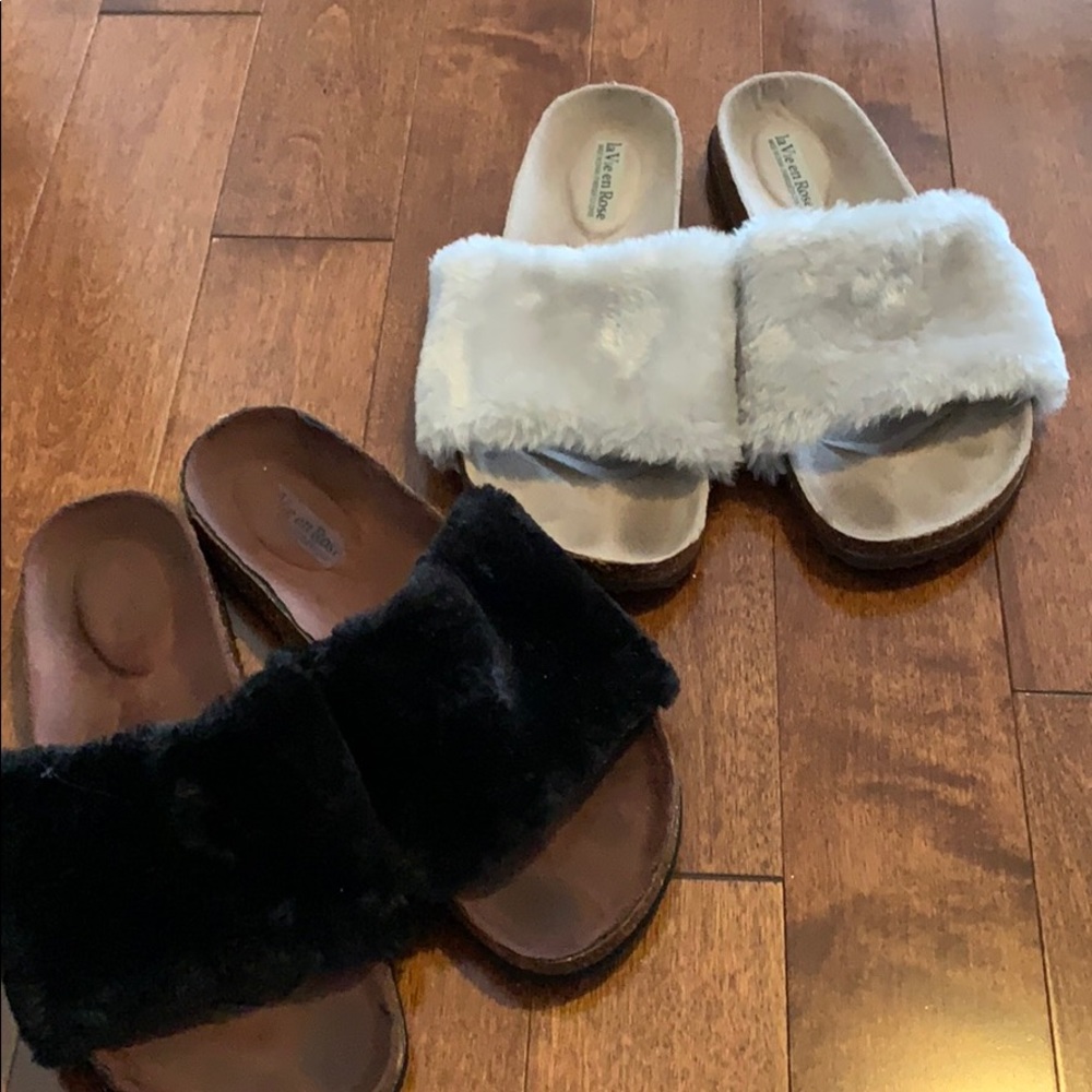 Fluffy Flip Flop Slides